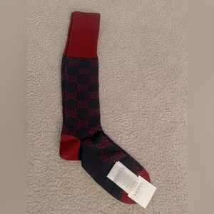 Gucci pattern Navy & Red cotton blend socks